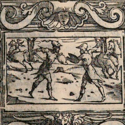 Combat between Renaud and Ferragus (Roland furieux, ch1, 1570)
