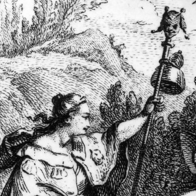 Frontispice allégorique du tome 1 (Denis Diderot, Les Bijoux indiscrets, 1748)