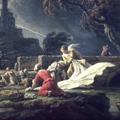 Le Midi, une tempête, ou les laveuses (série de Choisy) - Vernet