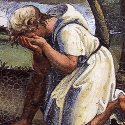 Moïse et le buisson ardent (loge de Raphaël, 8e travée) - atelier de Raphaël