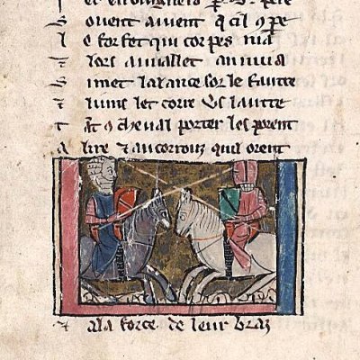 Combat de Perceval contre Clamadieu (Montpellier, BU Médecine, Ms Perceval H249)