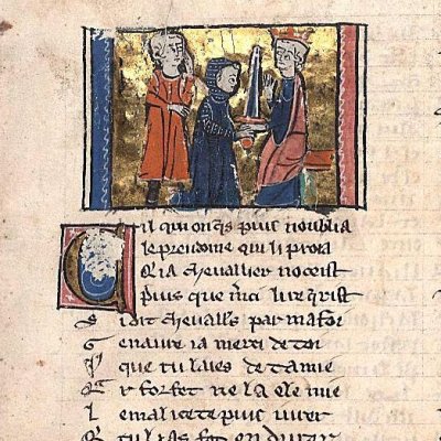 L’orgueilleux de la lande se constitue prisonnier (Perceval, Montpellier H249, f26)