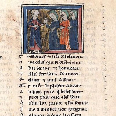 Gauvain relève les demoiselles (Perceval, Montpellier H249, f51)