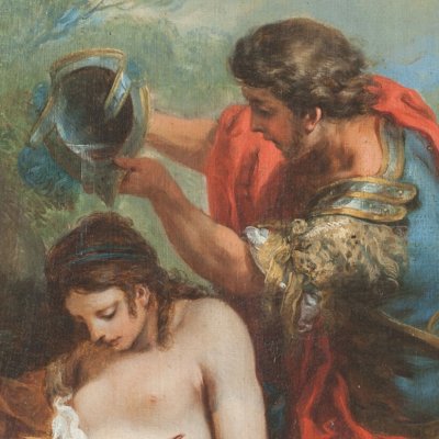 Tancrède baptise Clorinde avec son casque (JD ch12) - Vanloo