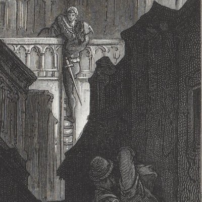 Lurcain sauve Ariodant du suicide (Roland furieux, ch5, 1879) - Doré