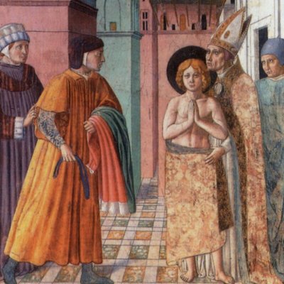 Histoires de St François : le renoncement aux biens matériels - Benozzo Gozzoli