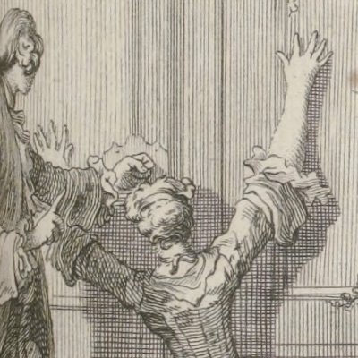 Clarisse supplie son père (Clarisse, Nourse 1751, fig8) - Eisen