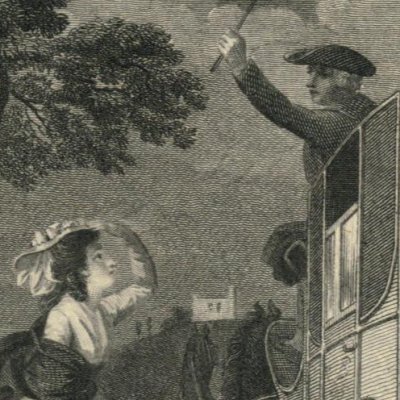 Clarisse fuit Londres (Clarissa, Novelist’s Mag. 1784 fig16) - Stothard