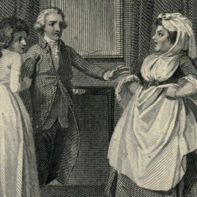 Mme Sinclair effraie Clarisse (Clarissa, Novelist’s Mag. 1784 fig19) - Stothard