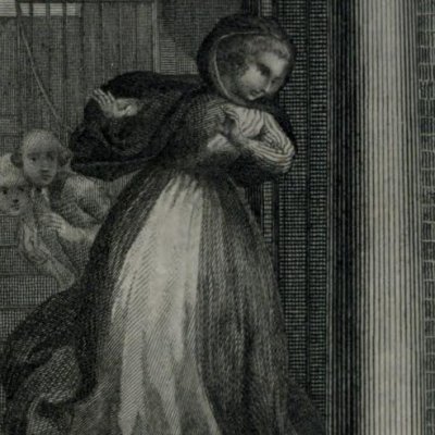 Clarisse tente de fuir (Clarissa, Novelist’s Mag. 1784 fig22) - Stothard