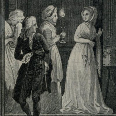 Clarisse reçoit son cercueil (Clarissa, Novelist’s Mag. 1784 fig28) - Stothard