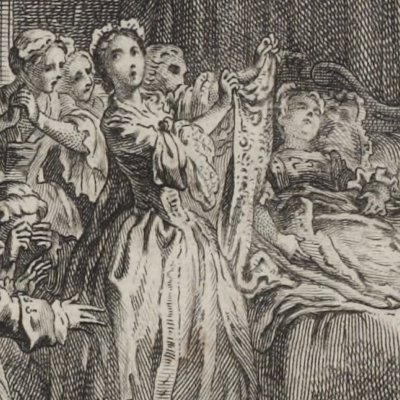 Claire voile Julie morte (La Nouvelle Héloïse, Rey 1761 fig12) - Gravelot