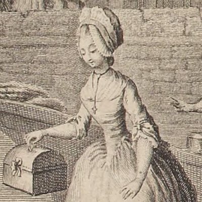 Ursule arrivante (Paysanne pervertie,  Duchesne 1784, fig. 8 front2) - Binet