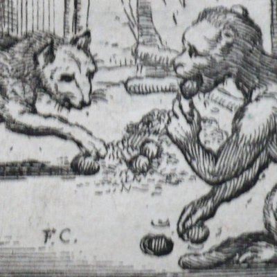 Le Singe et le chat (Fables de La Fontaine, 1679, 4eP) - Chauveau