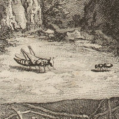 La cigale et la fourmi (La Fontaine, Desaint et Saillant, 1755) - Oudry
