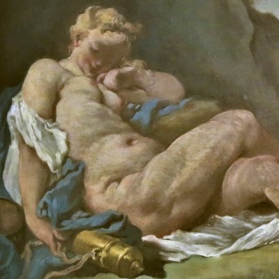Nymph and satyr (Jupiter and Antiope?) - Boucher?