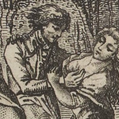 Justine et Mme de Bressac livrées aux chiens (Nlle Justine, 1799, ch5, fig7)