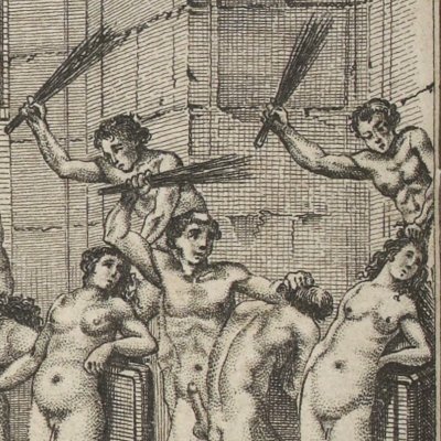 Fustigation et excréments (Nlle Justine, 1799, ch12, fig24)