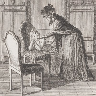 Clarisse supplie sa mère (Clarissa, 1795 fig2) - Chodowiecki