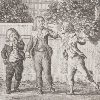 Lovelace, Solmes et Hickman enfants (Clarissa, 1795 fig4) - Chodowiecki