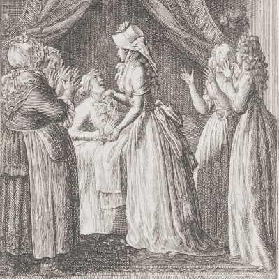 Clarisse au chevet de Lovelace (Clarissa, 1795 fig10) - Chodowiecki