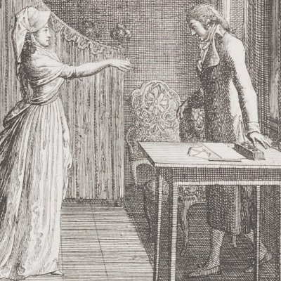 Clarisse accuse Lovelace (Clarissa, 1795 fig15) - Chodowiecki