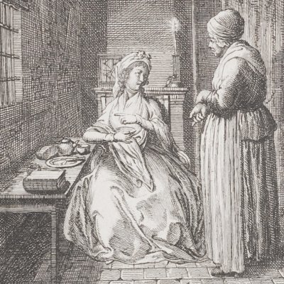 Clarisse émeut la femme de l’archer (Clarissa, 1795 fig18) - Chodowiecki