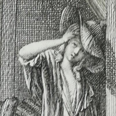 Lovelace dans le bûcher (Clarisse, Barde/Mérigot 1785 fig3) - Chodowiecki