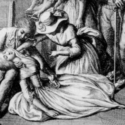 Clarisse s’évanouit (Clarisse, Barde/Mérigot 1785 fig12) - Chodowiecki  