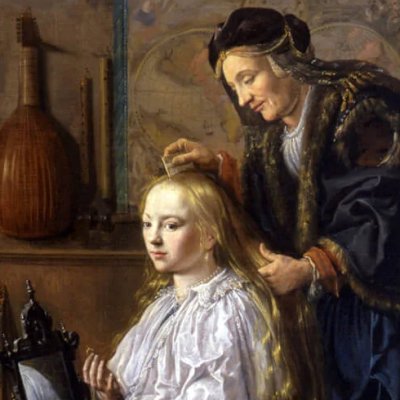 Allégorie de la vanité / Femme à sa toilette - Molenaer