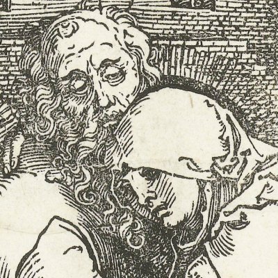 Joachim rencontre Anne à la Porte dorée (Vie de la Vierge, fig4) - Dürer