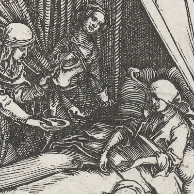 La naissance de la Vierge (Vie de la Vierge, fig5) - Dürer
