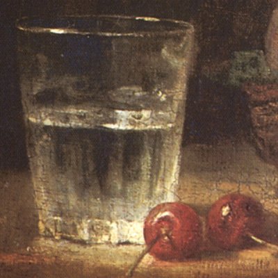 Panier de prunes avec un verre d’eau - Chardin