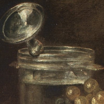 Panier de pêches avec un rafraîchissoir - Chardin