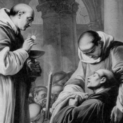 Saint Benoît mourant reçoit le Viatique - Deshays
