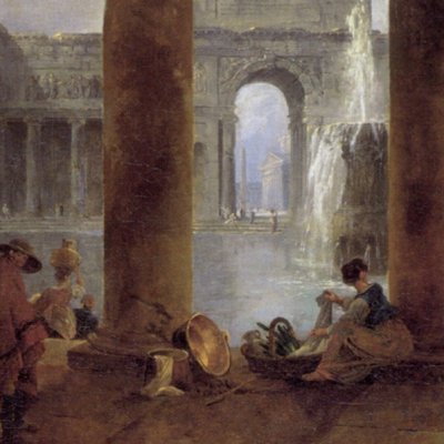 Bassin entouré d’une colonnade (La Villa Giulia) - Robert
