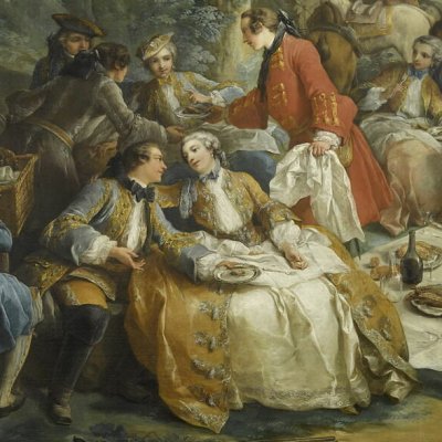 Halte durant la chasse - Carle Vanloo