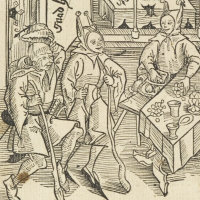 Von gytikeit, de la générosité (Brant, Das Narrenschiff, Bâle, 1494, F5v)