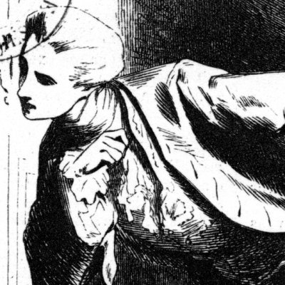 Lovelace au trou de serrure (Clarisse, Veillées litt. ill. 1851 fig29) - Frère