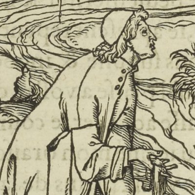 Poliphile à la fontaine (Songe de Poliphile, 1546, F2v) - Jean Goujon