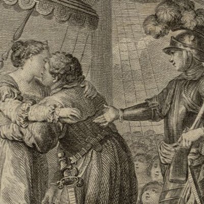 Roland mène Biren auprès d’Olympe (Rol. furieux Brunet 1776, ch9) - Eisen