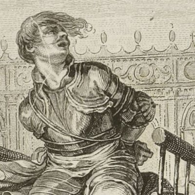 Griffon sur la charrette d’infamie (Roland furieux Brunet 1776, ch17) - Moreau