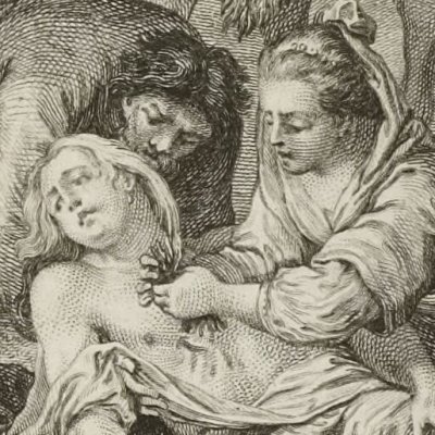 Angélique treats Médor with herbs (Roland furieux Brunet 1776, ch19) - Cochin