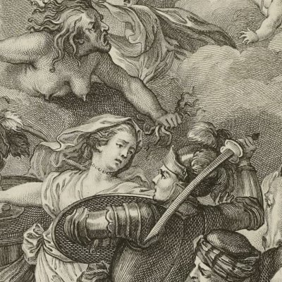Doralice se jette entre Mandricard & Rodomont (Roland Furieux Brunet 1776 ch24) - Cochin