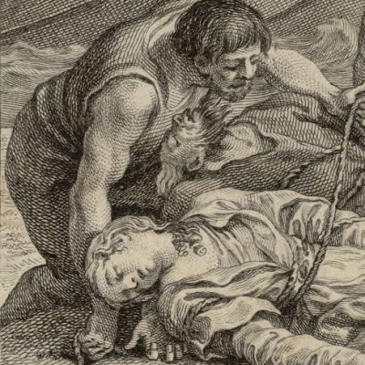 Les Ébudiens enlèvent Angélique (Roland furieux Brunet 1775, ch8) - Cochin