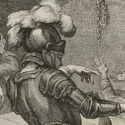 Roland massacre les brigands d’Isabelle (Roland furieux Brunet 1776, ch13) - Cochin