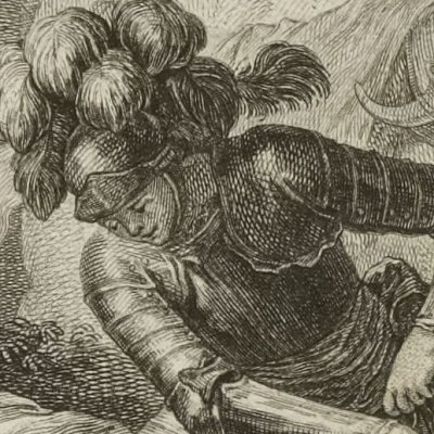 Astolphe enchaîne Caligorant (Rol. furieux Brunet 1776 ch15) - Monnet