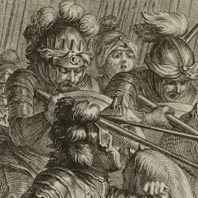 Renaud tue le roi d’Oran (Roland furieux Brunet 1776, ch16) - Cochin