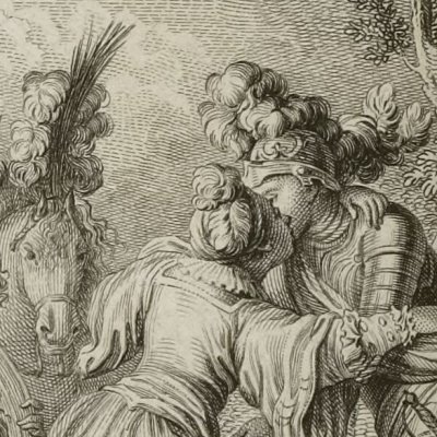 Griffon retrouve Orrigille avec Martan (Rol. furieux Brunet 1776, ch16) - Eisen
