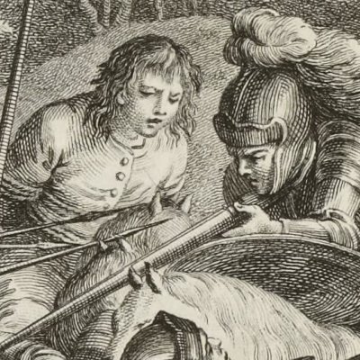 Roland délivre Zerbin d’Anselme (Roland furieux Brunet 1776, ch23) - Cochin